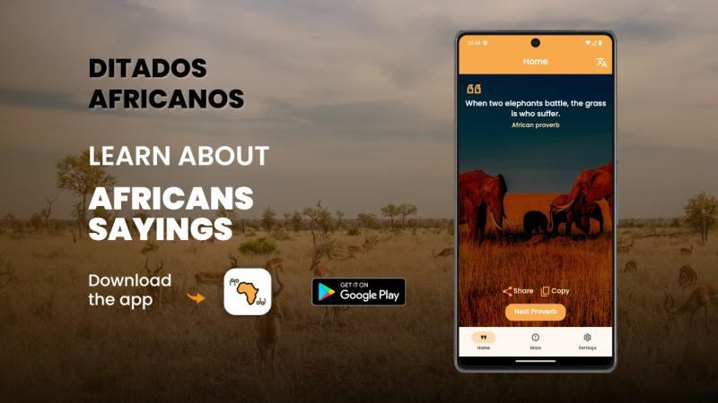 Tela do app Ditados Africanos